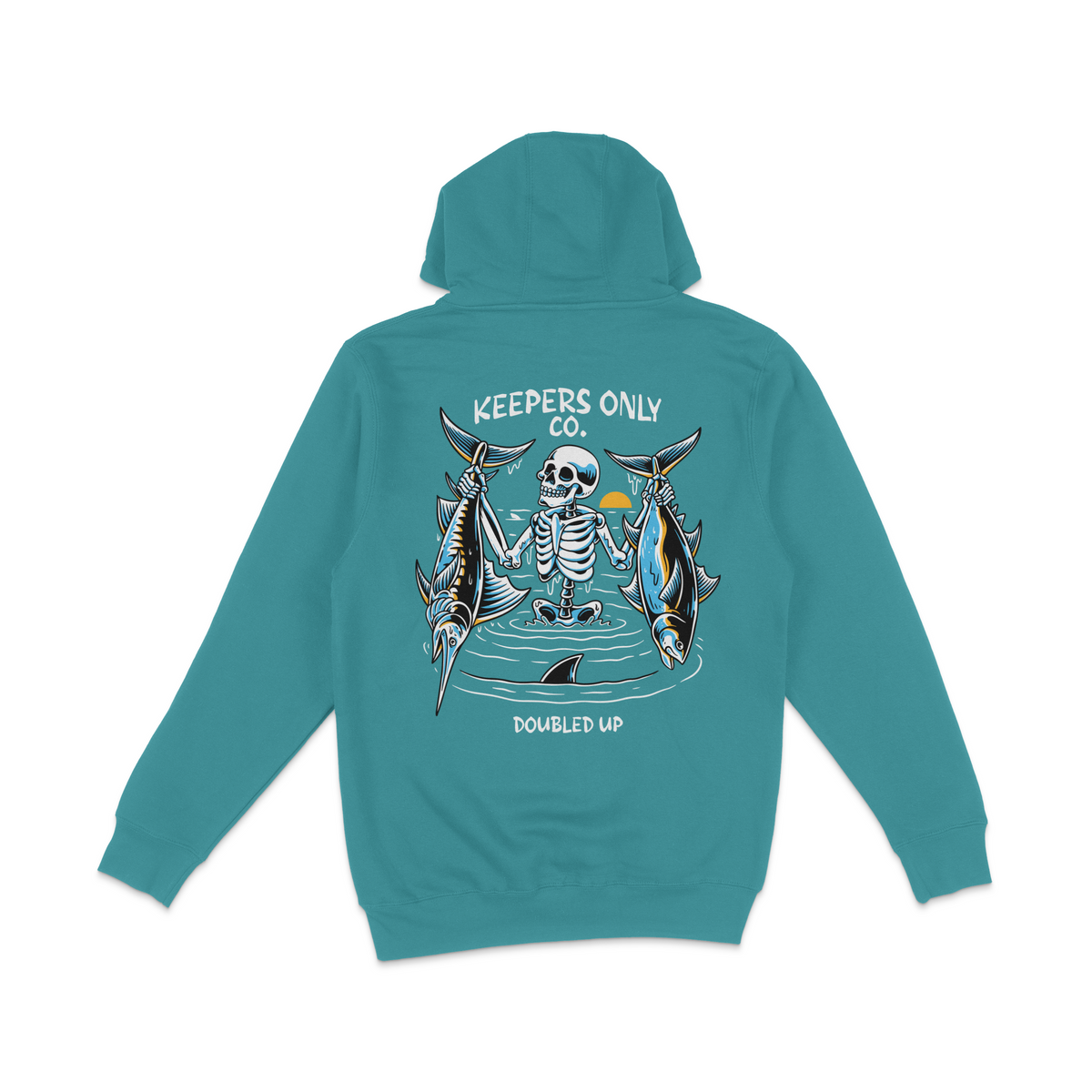 Doubled Up Teal Heavyweight Hoodie – Keepers Only Co.