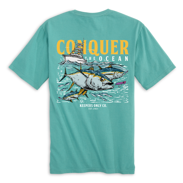 Conquer The Ocean Short Sleeve T-Shirt - Seafoam