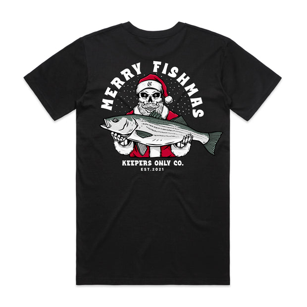 Merry Fishmas Black T-Shirt