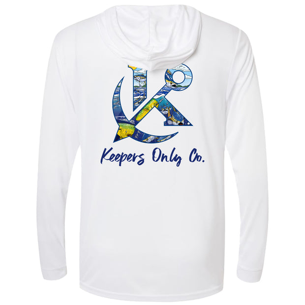 Anchored Hooded Performance White Long Sleeve
