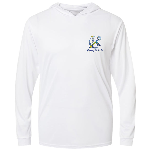 Anchored Hooded Performance White Long Sleeve