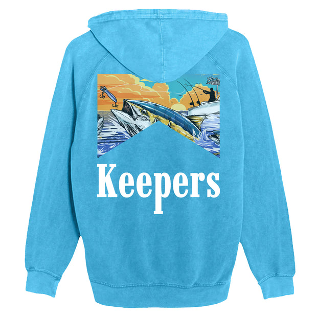 Run & Gun Washed Blue Hoodie