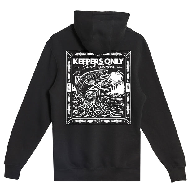 Trout Hunter Black Heavyweight Hoodie