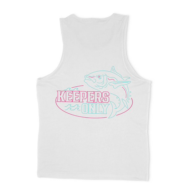 Retro Party Crasher White Tank-Top