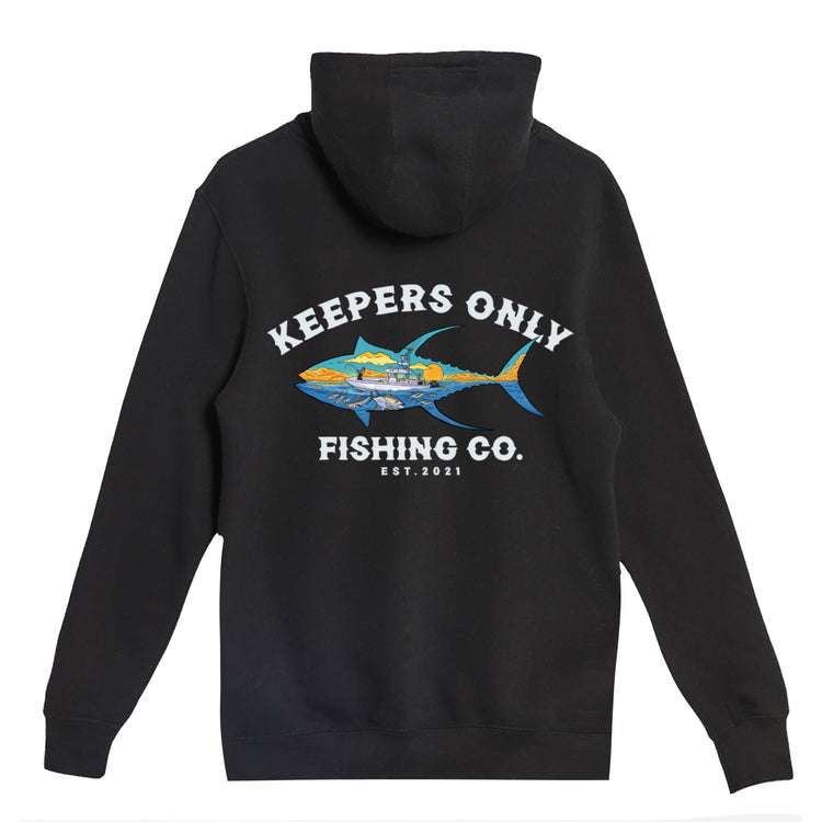 Tuna Blitz Black Heavyweight Hoodie – Keepers Only Co.